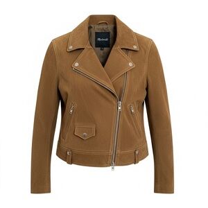 Madewell Tan Suede Biker Moto Jacket Size Small Leather Jacket